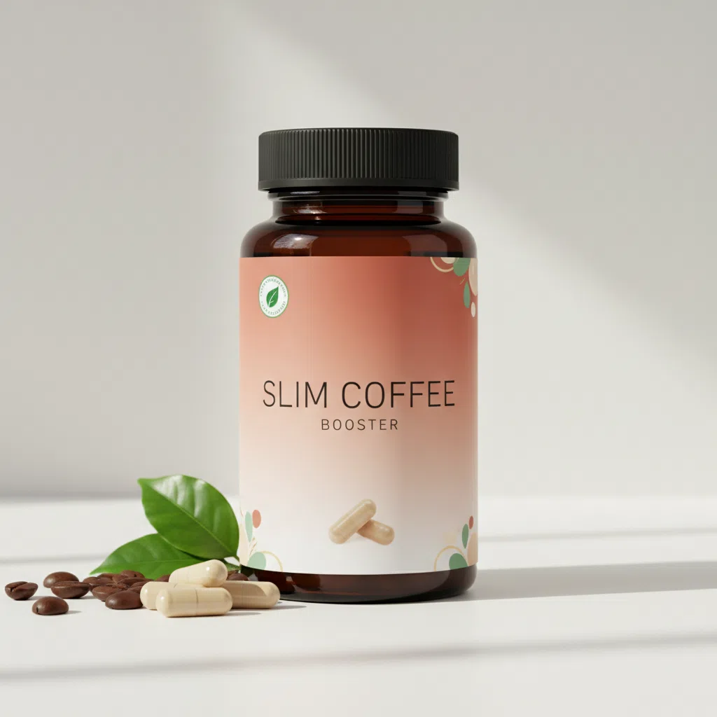 Slim Coffee Booster compact square box - plant-based metabolism support supplement UK